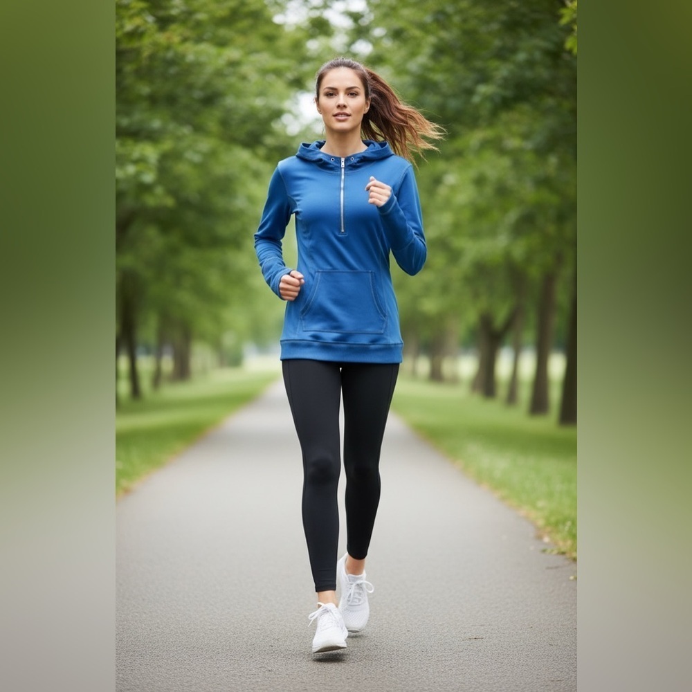 Free People Movement Women's Adeline Half Zip Pullover in Moroccan Blue Small - Picture 4 of 10
